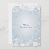 Trouwuitnodiging met witte zilveren blauwe sneeuwv kaart (Achterkant)
