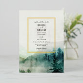 Trouwuitnodiging Misty Mountain Folie Uitnodiging (Staand Voorkant)