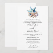 Trouwuitnodiging Nautical Starfish Kaart (Voorkant / Achterkant)