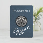 Trouwuitnodiging Navy Blauwe Egyptische Pas Kaart (Staand voorkant)