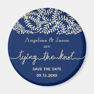 Trouwuitnodiging Navy Blauwe Save The Date Magneet