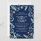 Trouwuitnodiging Navy Elegance Kaart (Voorkant)