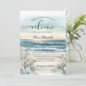 Trouwuitnodiging Ocean Breeze Aankondiging (Staand voorkant)