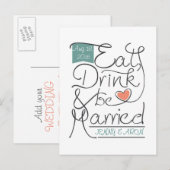 Trouwuitnodiging ontwerp uitnodiging briefkaart (Voorkant / Achterkant)