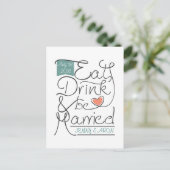 Trouwuitnodiging ontwerp uitnodiging briefkaart (Staand voorkant)