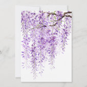 Trouwuitnodiging paarse wisteria in bloei 2024 kaart (Achterkant)