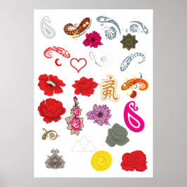 Trouwuitnodiging Poster | Bloemrijke Elegante Lief