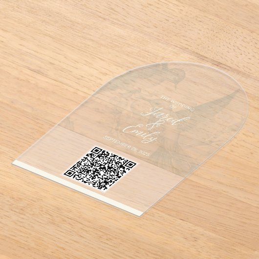 Trouwuitnodiging QR-code Acryl Uitnodigingen (Laagn)