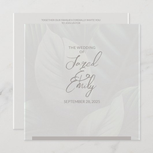 Trouwuitnodiging QR-code Kaart (Voorkant / Achterkant)