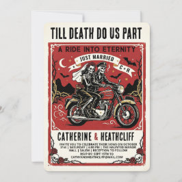 Trouwuitnodiging Ride Forever Skeletons Kaart