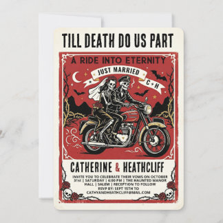 Trouwuitnodiging Ride Forever Skeletons Kaart
