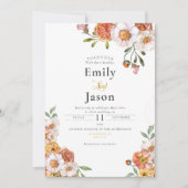 Trouwuitnodiging romantische bloemenoogst kaart (Voorkant)