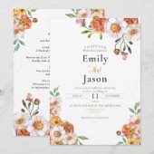 Trouwuitnodiging romantische bloemenoogst kaart (Voorkant / Achterkant)