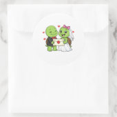 Trouwuitnodiging Ronde Sticker (Tas)