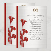 Trouwuitnodiging rood calla lelie kaart (Voorkant / Achterkant)