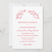 Trouwuitnodiging 'Rose Red Wildflower' Kaart (Voorkant)