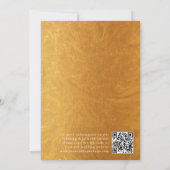 Trouwuitnodiging Royal Blue Goud Met QR Code Kaart (Achterkant)