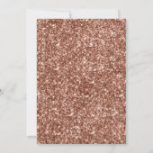 Trouwuitnodiging Roze Goud Gebogen Glitters Kaart (Achterkant)