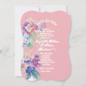 Trouwuitnodiging Roze kleur Bloemen Kaart (Voorkant)