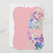 Trouwuitnodiging Roze kleur Bloemen Kaart (Achterkant)