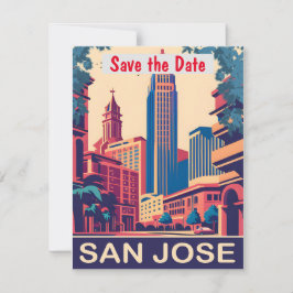 Trouwuitnodiging San Jose California Roze Save The Date