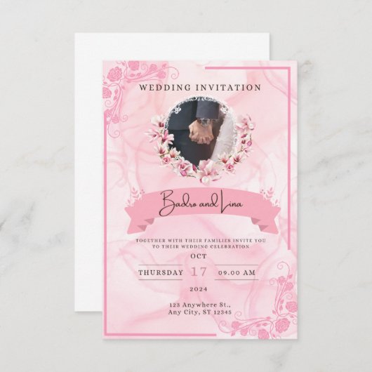 Trouwuitnodiging Save The Date (Voorkant / Achterkant)