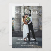 Trouwuitnodiging - Save the Date Grijs Papier Look (Voorkant)