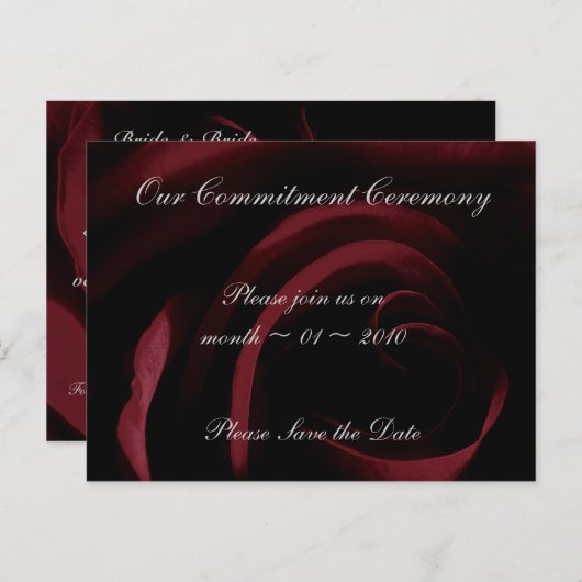 Trouwuitnodiging Save the Date sjabloon kaart (Voorkant / Achterkant)