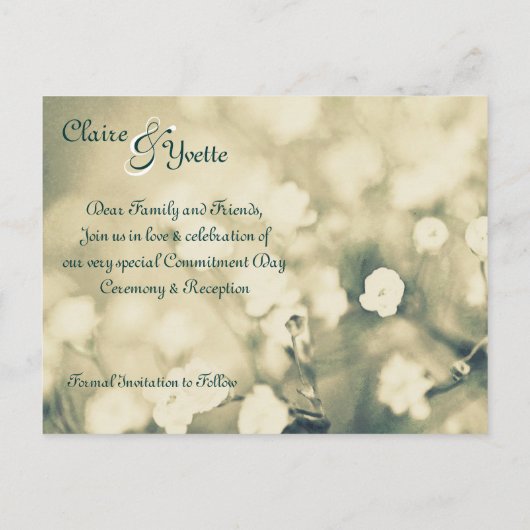 Trouwuitnodiging Save the Date sjabloon kaart (Achterkant)