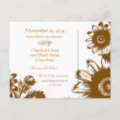 Trouwuitnodiging - Sinaasappel  Flowers Aankondigingskaart (Achterkant)