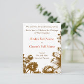 Trouwuitnodiging - Sinaasappel  Flowers Aankondigingskaart (Staand voorkant)