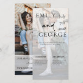 Trouwuitnodiging sjabloon met foto (Voorkant / Achterkant)