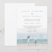 Trouwuitnodiging strandbruiloft kaart (Voorkant / Achterkant)