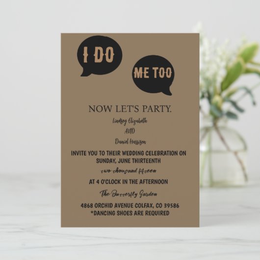 Trouwuitnodiging tekst Casual Kaart (Staand voorkant)