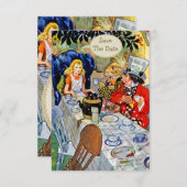 Trouwuitnodiging Thee Partij van de Gekke Hoedenma Save The Date (Voorkant / Achterkant)