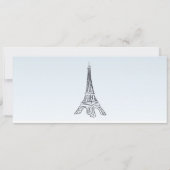 Trouwuitnodiging, Trouwstationery, Parijs Kaart (Achterkant)