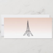 Trouwuitnodiging, Trouwstationery, Parijs Kaart (Achterkant)