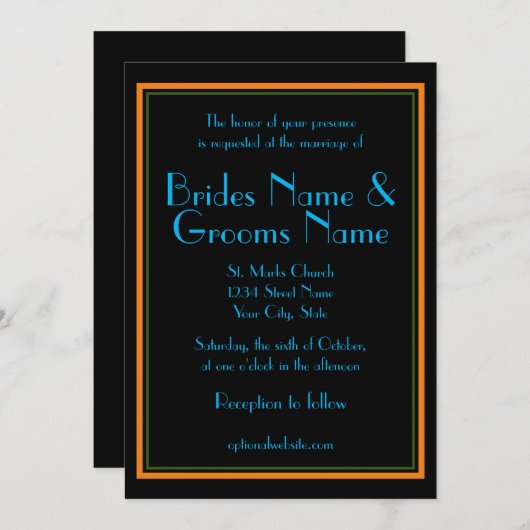 Trouwuitnodiging uit de Roaring Twenties Kaart (Voorkant / Achterkant)