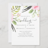 Trouwuitnodiging van hoge kwaliteit in Blush Roze  (Voorkant)