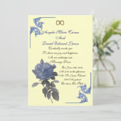 Trouwuitnodiging vintage roos shabby chic kaart (Staand voorkant)