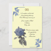 Trouwuitnodiging vintage roos shabby chic kaart (Achterkant)