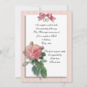 Trouwuitnodiging vintage roze shabby chic kaart (Achterkant)