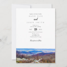Trouwuitnodiging Virginia Mountains Kaart