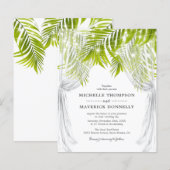 Trouwuitnodiging voor budget tropisch strand (Voorkant / Achterkant)
