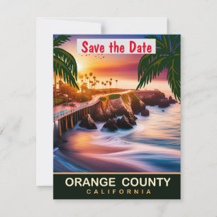 Trouwuitnodiging voor de kliffen van Orange County Save The Date