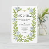 Trouwuitnodiging voor senioren in bloemstijl kaart (Staand voorkant)