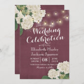 trouwuitnodiging White Hydrangeas String Lights Kaart (Voorkant / Achterkant)