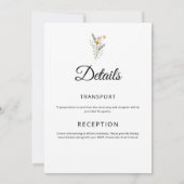 Trouwuitnodiging wilde bloem Boho bloemig elegant Kaart (Achterkant)