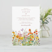 Trouwuitnodiging Wilde Bloemen Save The Date (Staand voorkant)