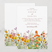 Trouwuitnodiging Wilde Bloemen Save The Date (Voorkant / Achterkant)